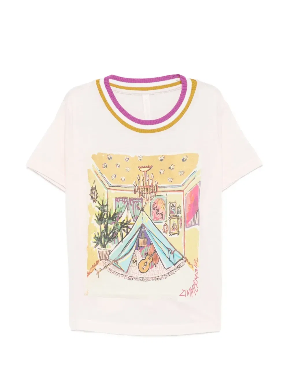 Футболка с графическим принтом ZIMMERMANN Kids, розовый