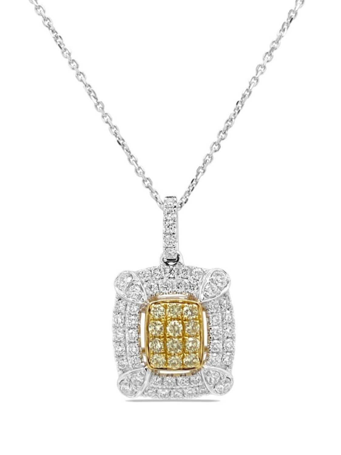 

Платиновое желтое и белое бриллиантовое колье HYT Jewelry, серебряный