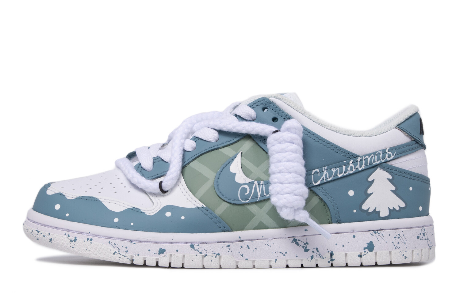 

Кроссовки Nike Dunk Skateboarding Shoes Women's Low-top White/green/gray, черный