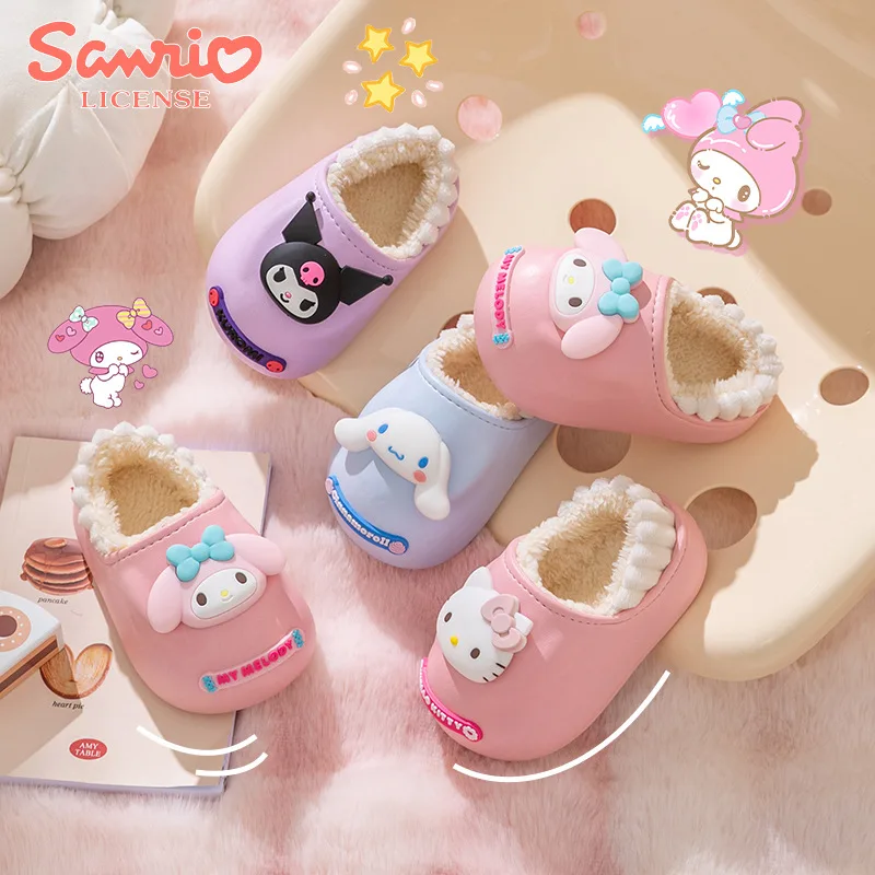 Детские домашние тапочки EVA с противоскользящей подошвой Sanrio, фиолетовый-Kuromi — фото 4