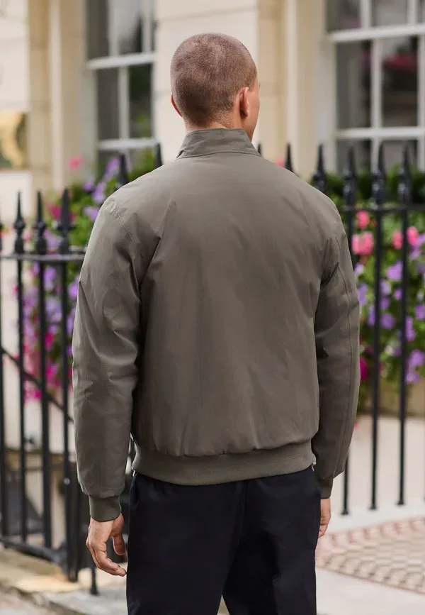 Куртка-бомбер Next Regular fit drytech harrington, цвет грибной коричневый — фото 2