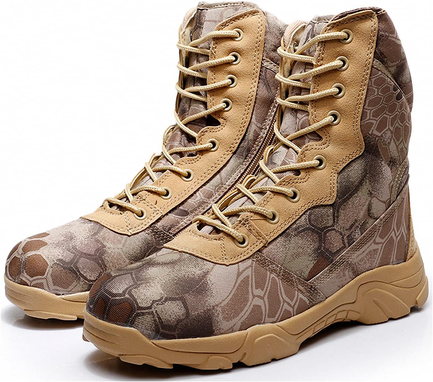 

Военные тактические ботинки Tebapi для мужчин, для походов, кемпинга, альпинизма и трекинга, камуфляжные ботинки на щиколотку, армейская обувь, боевые, водонепроницаемые, с боковой молнией, 10 Desert Python