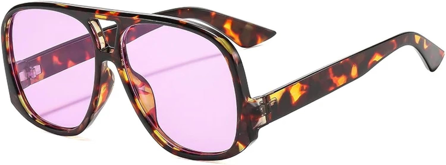 

Модные мужские и женские солнцезащитные очки с двойной перемычкой, качественная большая оправа, хип-хоп, уличная фотография, защита от УФ-излучения UV400 TKKTLLT, Flower Purple