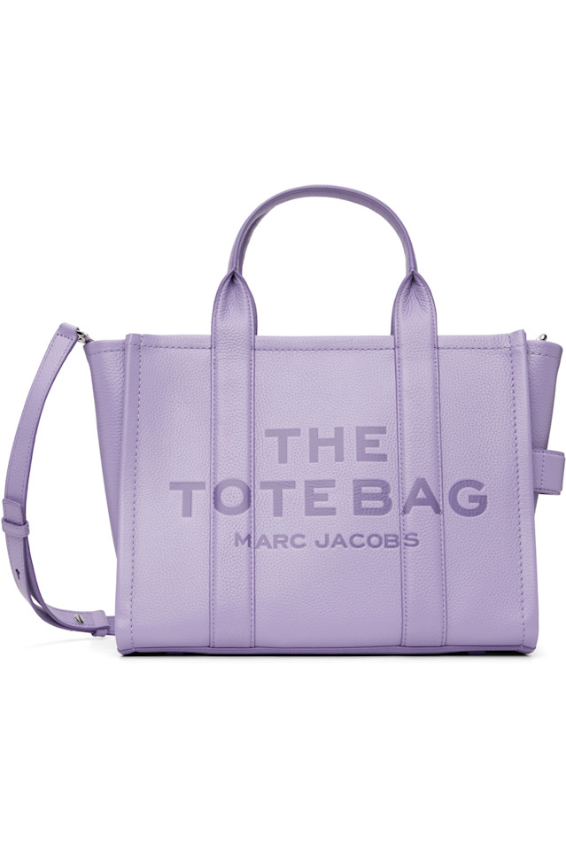 

Marc Jacobs Фиолетовая кожаная сумка-тоут среднего размера