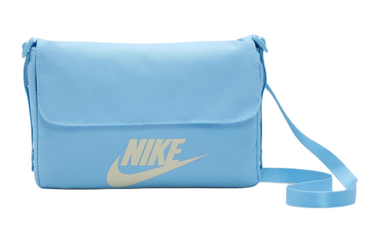 

Сумка-мессенджер из полиэстера через плечо кроссбоди женская с бутылкой для воды Nike синий и кокосовое молоко