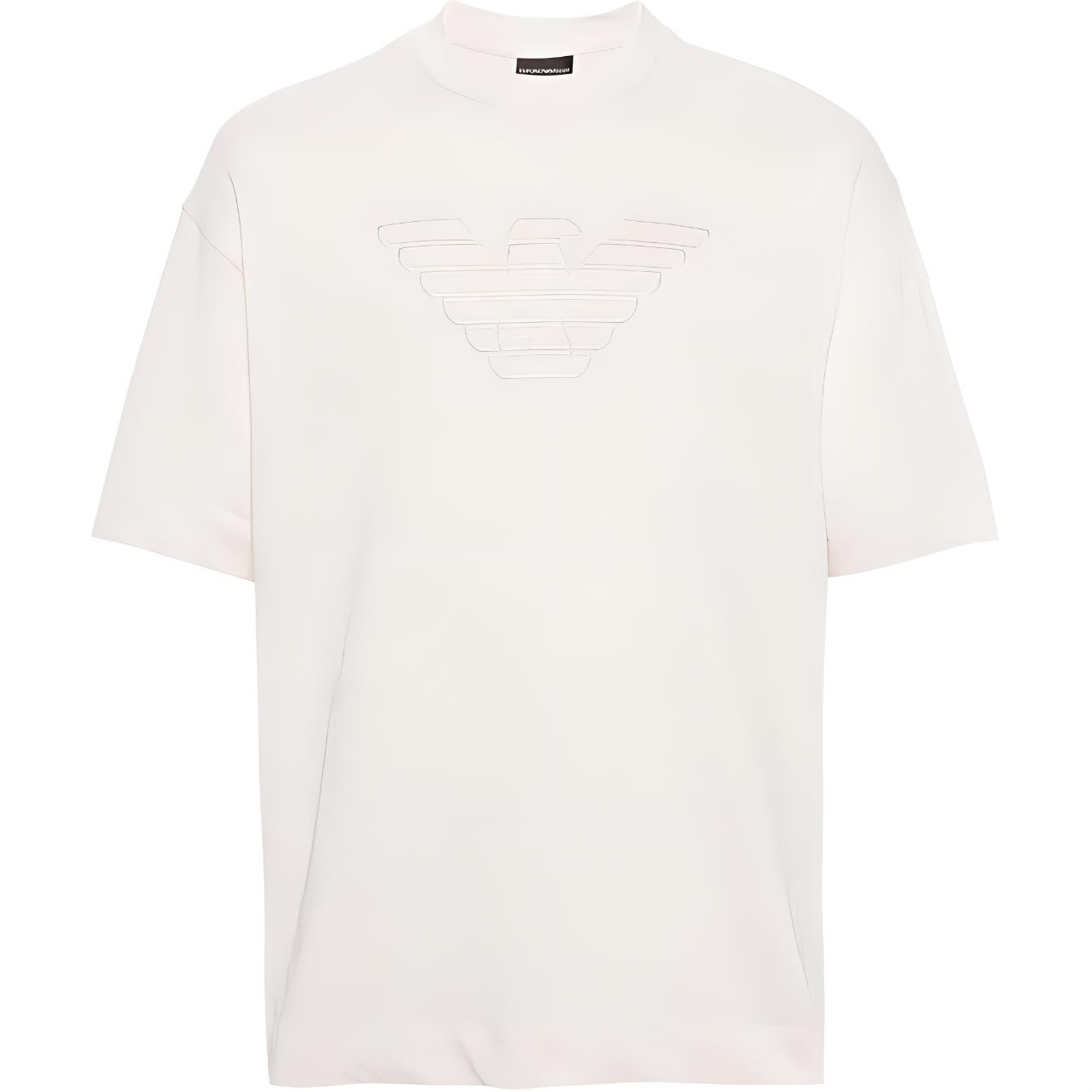 

Футболка из хлопка с вышитым логотипом EMPORIO ARMANI, белый