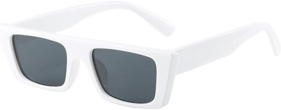 

Винтажные прямоугольные солнцезащитные очки для женщин, защита от УФ-излучения UV400, модные, желейного цвета, трендовые панк-солнцезащитные очки для мужчин generic, White Grey