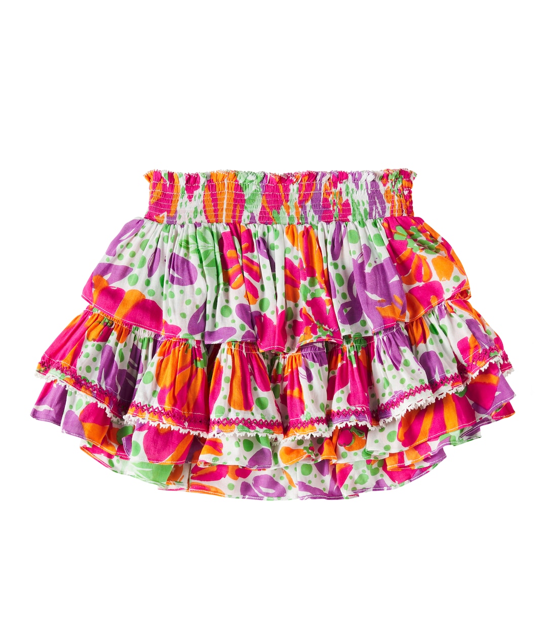 

Ариана юбка ярусами с цветочным принтом Poupette St Barth Kids, Pink Artistic Flower Afi