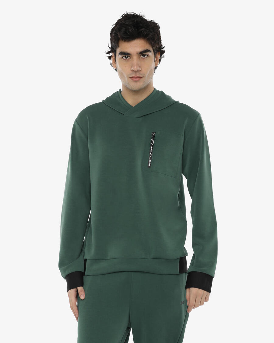 

JAKED Темно-зеленая синтетическая фитнес-толстовка для мужчин