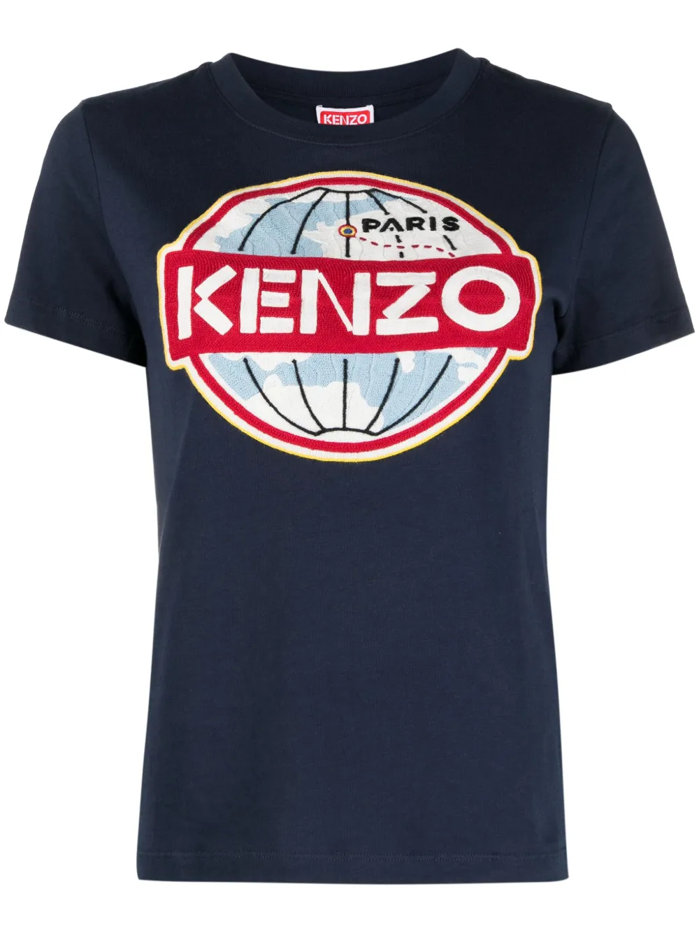 

Футболка из органического хлопка с графичным принтом KENZO, синий