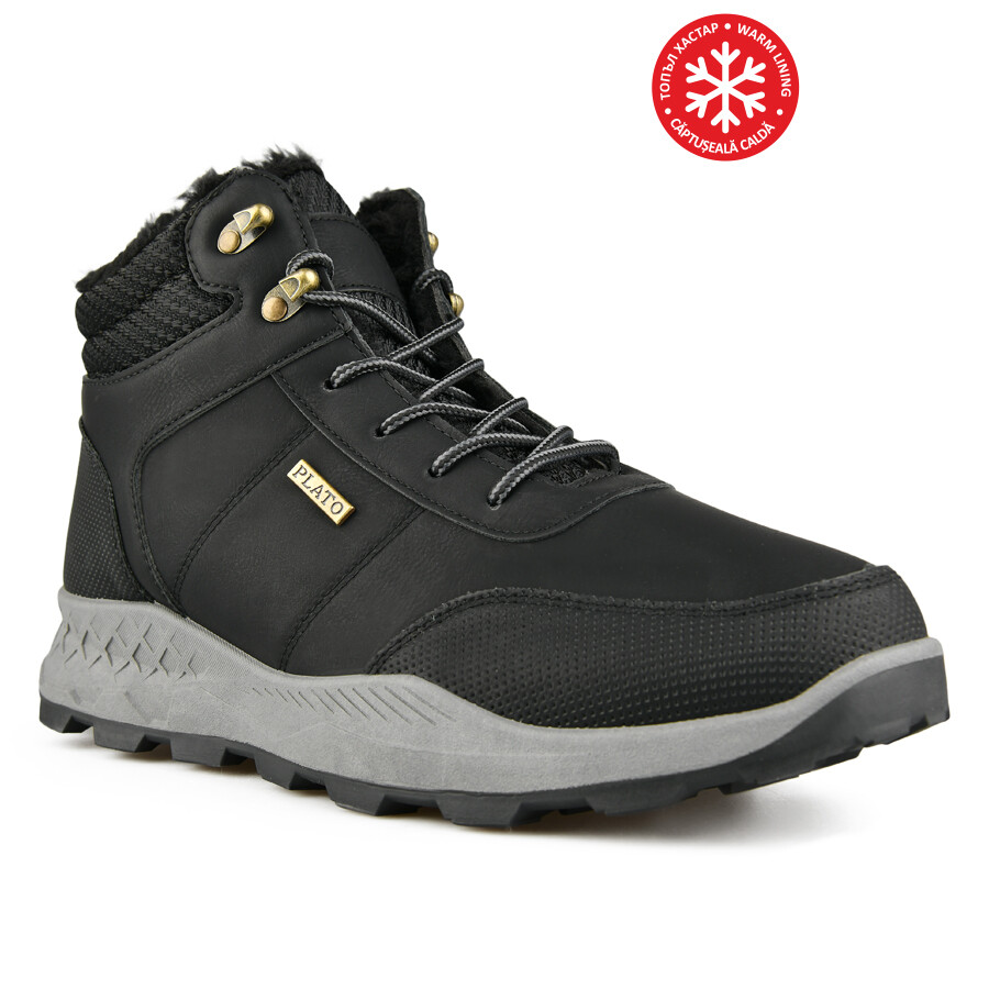 

Мужские повседневные ботинки черные на теплой подкладке Tendenz, Черный, Мужские повседневные ботинки черные на теплой подкладке Tendenz