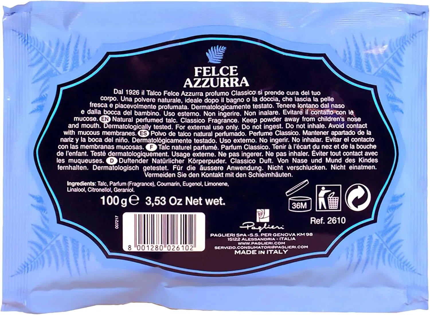 Тальк для тела Felce Azzurra Klassischer Duft Generisch — фото 4