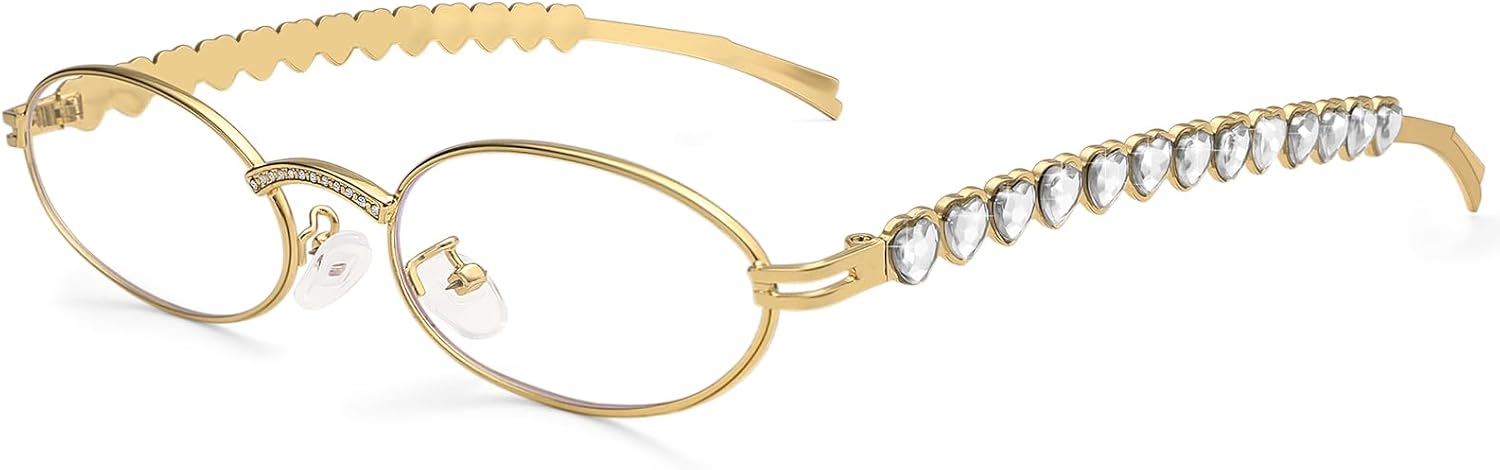 

Солнцезащитные очки Dollger Y2k для женщин, овальные, в стиле ретро 90-х, небольшие, с металлической оправой, золотистые, с защитой от УФ-излучения UV400, C3:gold Frame Clear Lens