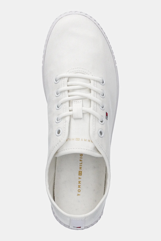 Кроссовки CANVAS LACE UP SNEAKER на шнурках Tommy Hilfiger, белый — фото 4