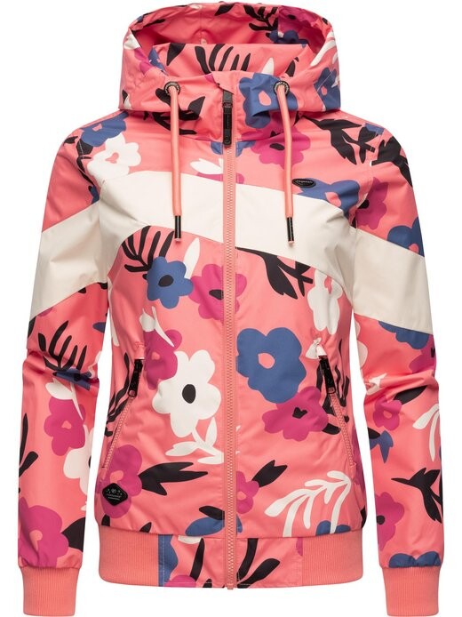 

Переходная куртка-нагги-блок в цветочек Ragwear, красный