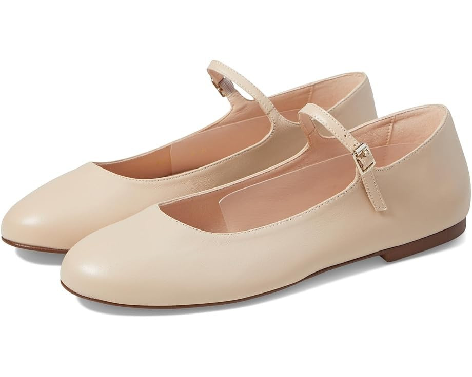 French Sole Lacey Flat Женские бежевые кожаные мюли с миндалевидным носком