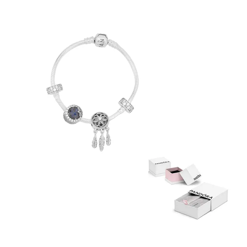 

Pandora Набор браслетов из стерлингового серебра 925 пробы для женщин Silver