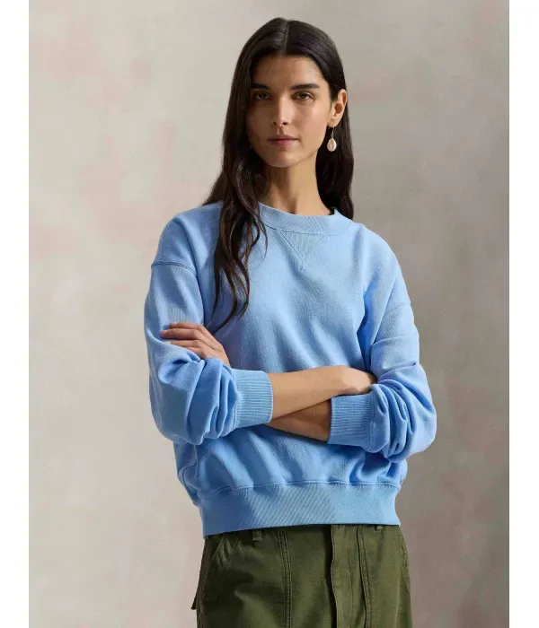 Толстовка oversize fit Polo Ralph Lauren, небесно-голубой