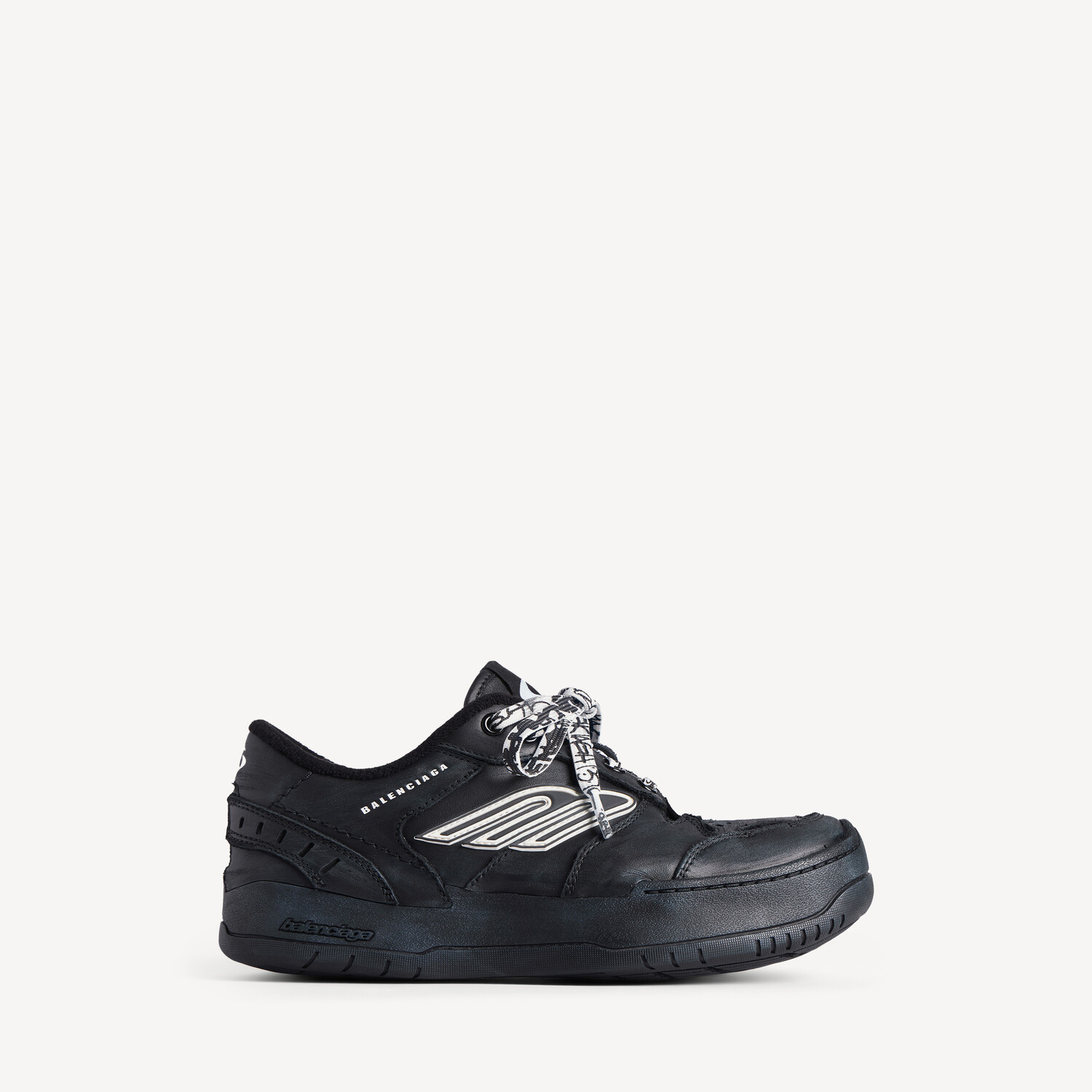 BALENCIAGA Женские кроссовки Hamptons на платформе черного цвета
