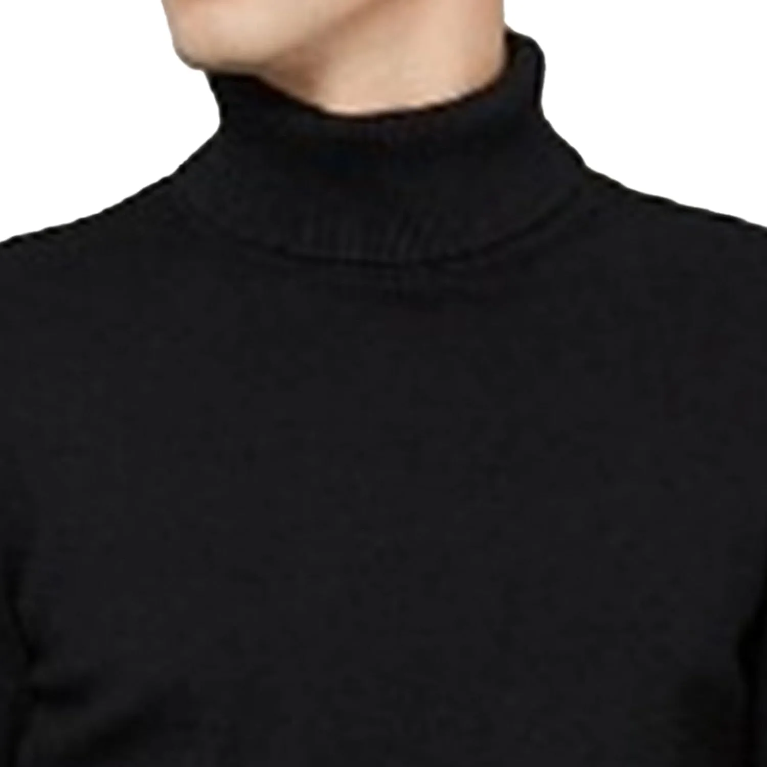 Мужской свитер Slim Fit с высоким воротником и рельефным узором — фото 4