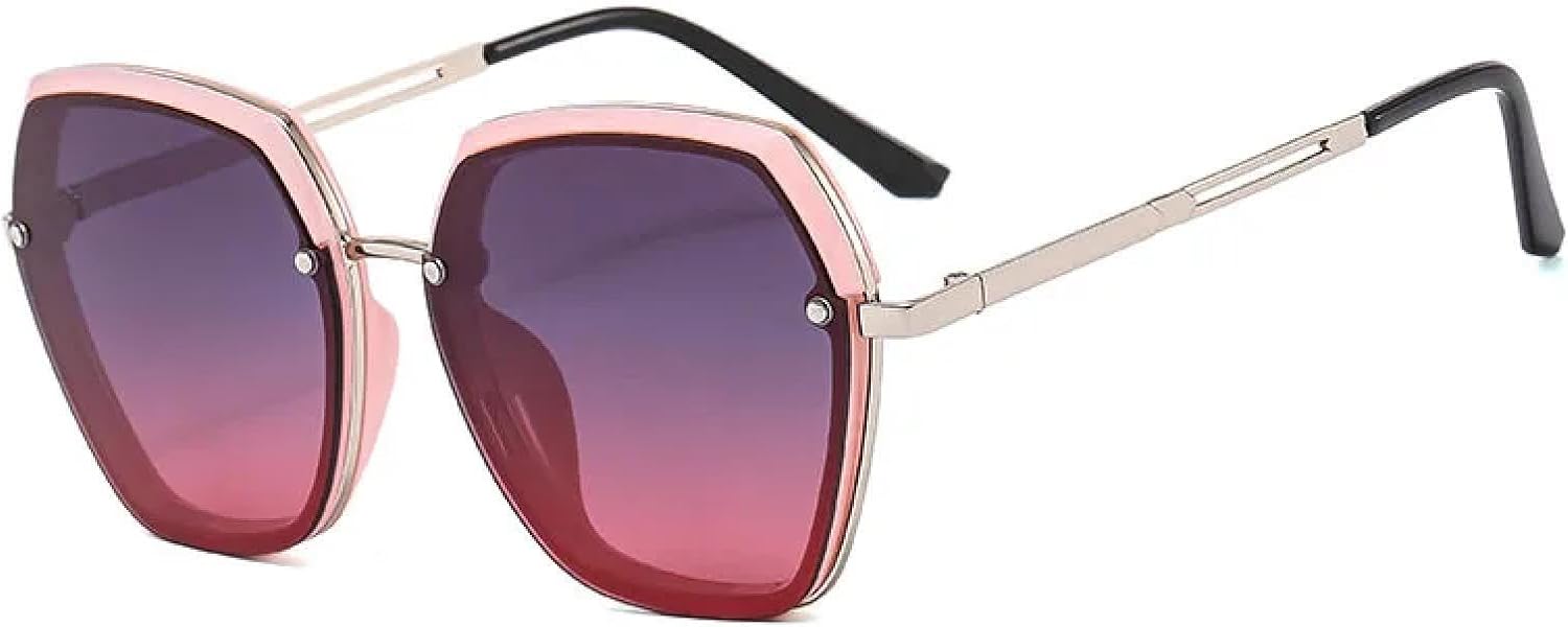 

Роскошные модные солнцезащитные очки большого размера в стиле ретро, ​​многоугольные солнцезащитные очки для уличной фотографии, защита от солнца UV400 для использования на открытом воздухе TKKTLLT, Silver Gray Pink