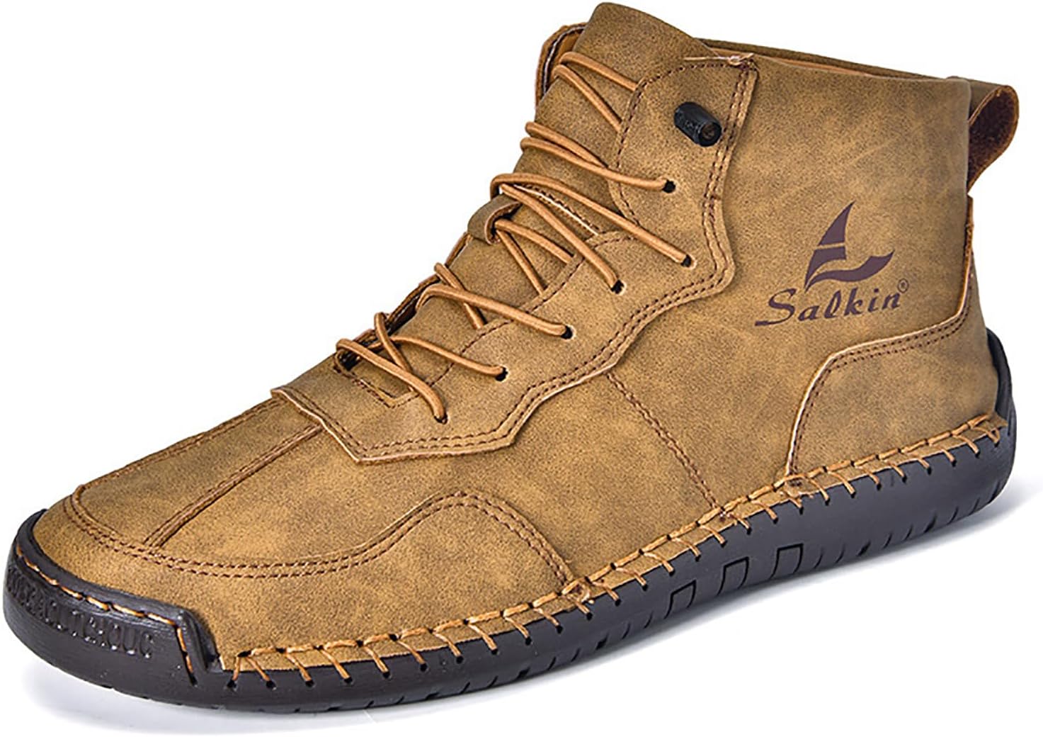 

Мужские итальянские ботинки Chukka ручной работы на шнуровке, кожаные, в стиле Ренессанс, высокие, на щиколотку, легкие, с нескользящей подошвой, водонепроницаемые, для ходьбы и вождения Mviobuy, коричневый