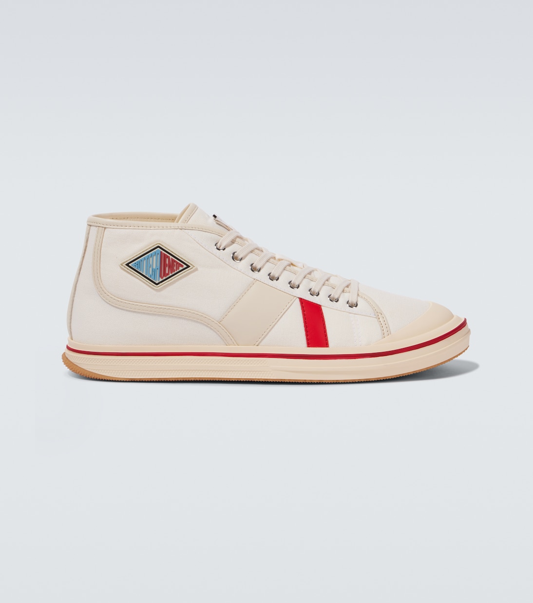 

Кроссовки Eliot из холста с кожаными вставками Bottega Veneta, White Sea Salt