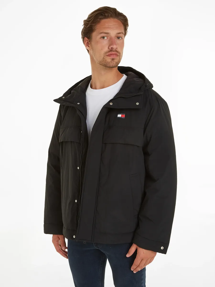 

Стеганая куртка Tommy Jeans "TJM PADDED OVZ CHICAGO EXT", с капюшоном, с капюшоном, черный