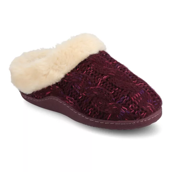 Женские вязаные слипоны Adiah с ажурным узором Journee, цвет berry
