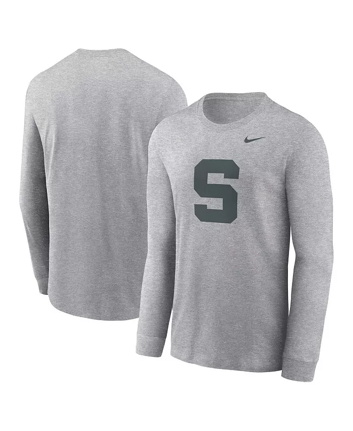 

Мужская футболка с длинным рукавом Michigan State Spartans с альтернативным логотипом Nike, серый