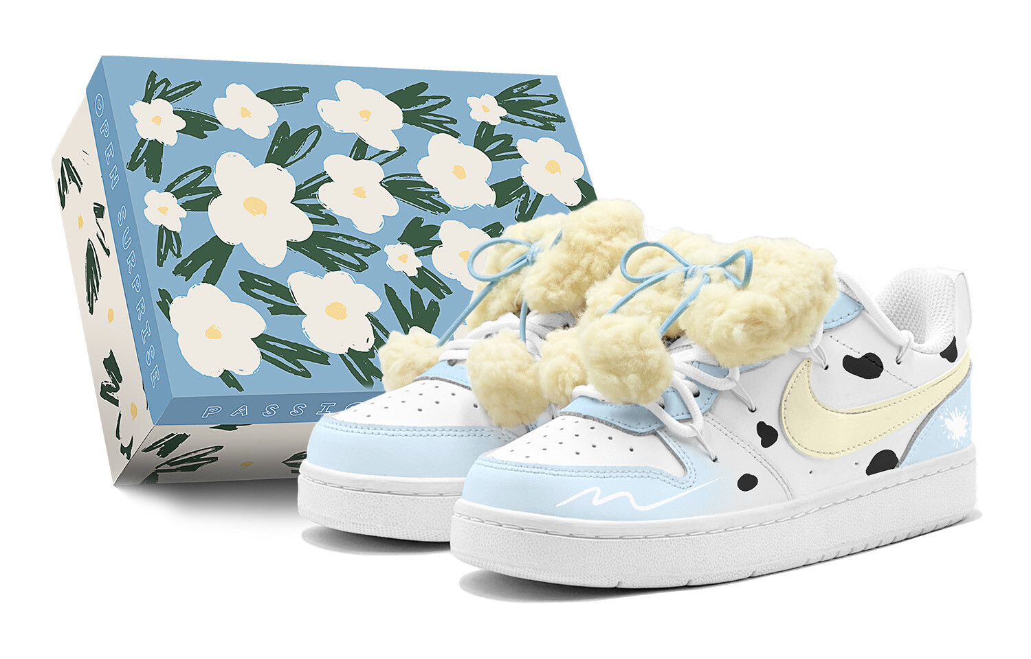 Кроссовки Nike Court Borough Skateboard Shoes Women's Low-Top Blue