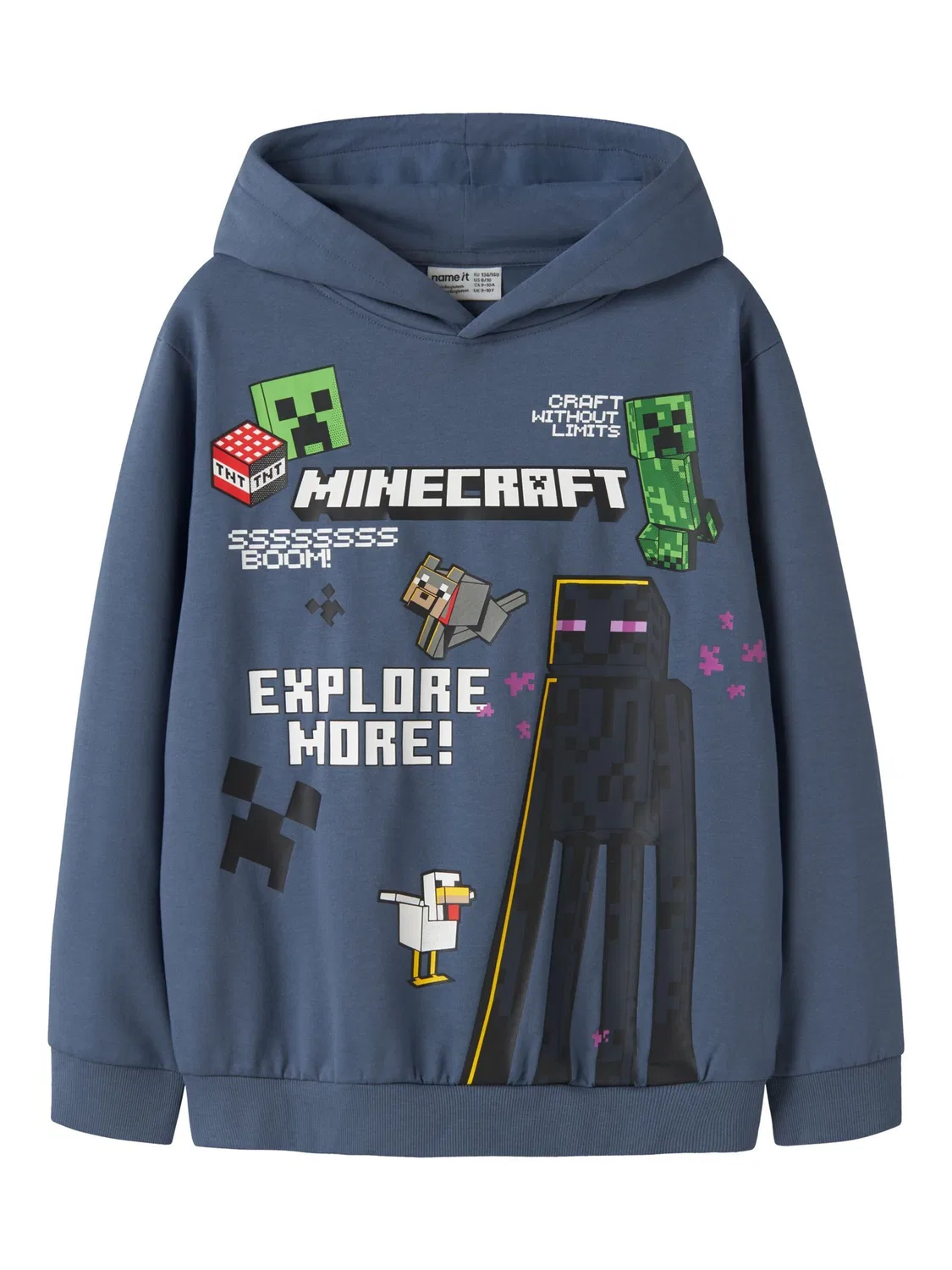 Толстовка Name It с надписью Minecraft темно-синего цвета