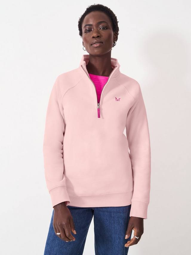 

Толстовка на молнии 1/2 дюйма Crew Clothing, цвет Pastel Pink