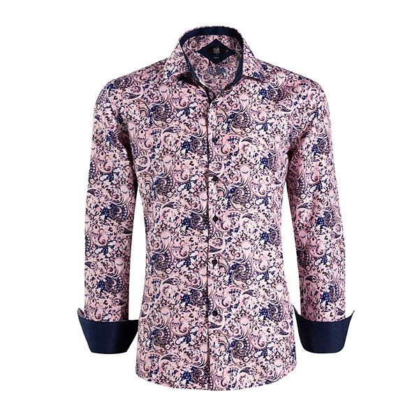 Мальчиковая рубашка slim fit с принтом Elie Balleh, Pink — фото 2