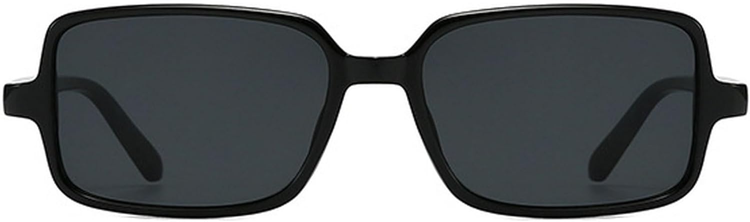 

Ретро-солнцезащитные очки прямоугольной формы для женщин. Модные солнцезащитные очки в стиле 90-х. 2025 год. Женские солнцезащитные очки с защитой от УФ-излучения mincl, Black