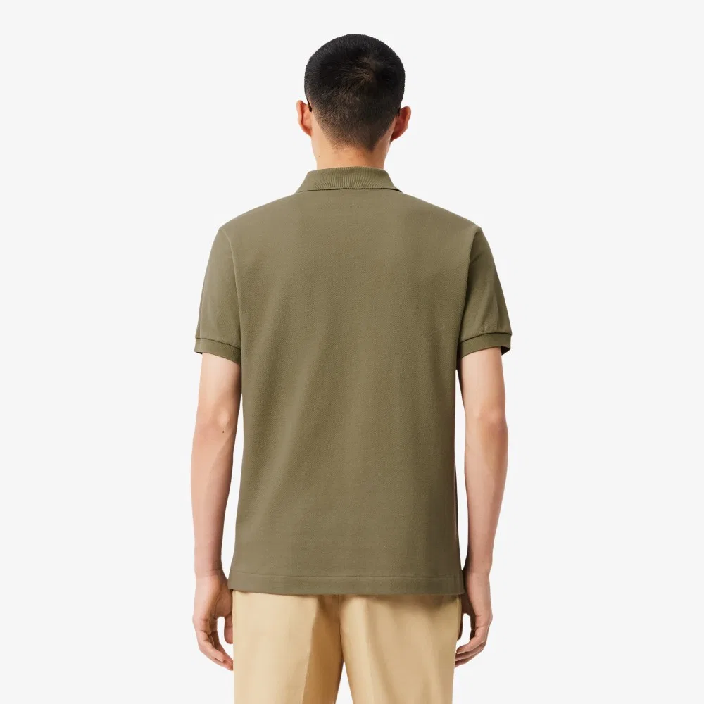 Футболка-поло Lacoste мужская классическая, короткий рукав, хаки — фото 3