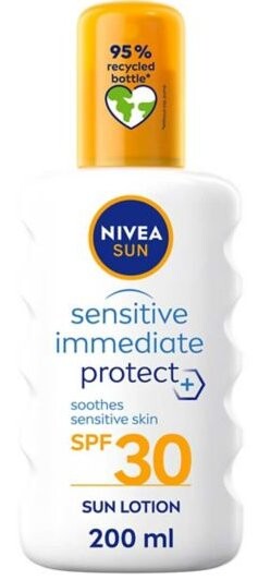 

Nivea Sun, Sensitive Immediate Protect Pump Spray Soothing Spf 30, защитный спрей, 200 мл