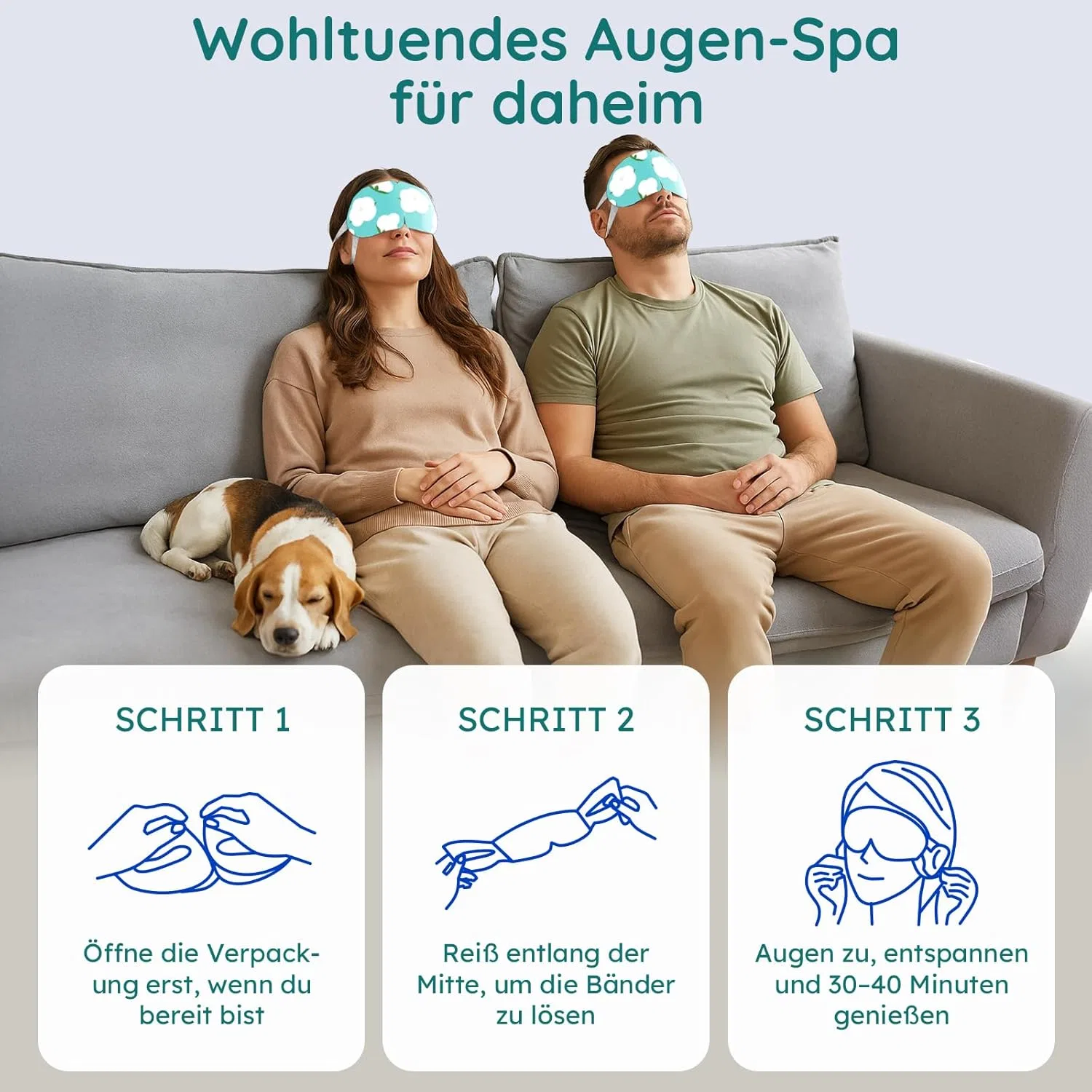 Самогреющаяся паровая маска для глаз без запаха, 16 шт. Bloomora, Gray — фото 4