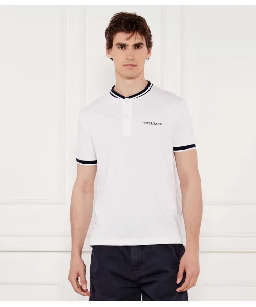 

Рубашка-Поло Хенли Regular fit Guess Jeans, белый