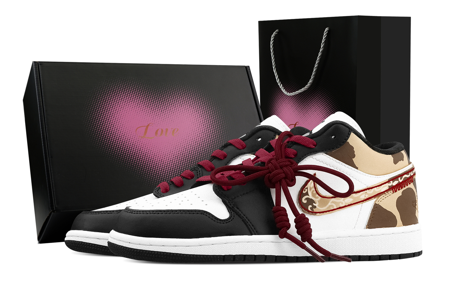 

Jordan Air 1 Vintage баскетбольные кроссовки Unisex Low top красные/коричневые