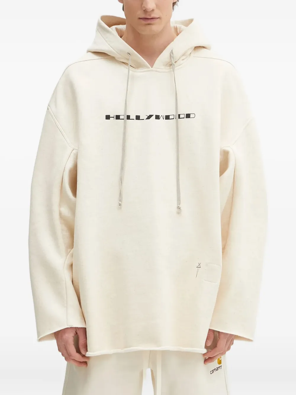 

Толстовка с необработанными краями и принтом Голливуда Rick Owens DRKSHDW, нейтральный