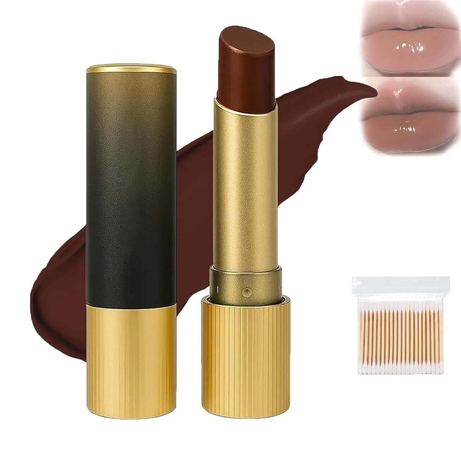 Увлажняющий тонирующий бальзам для губ Finding Ferdinand Black Lip Balm Erisamo, Cold Brown