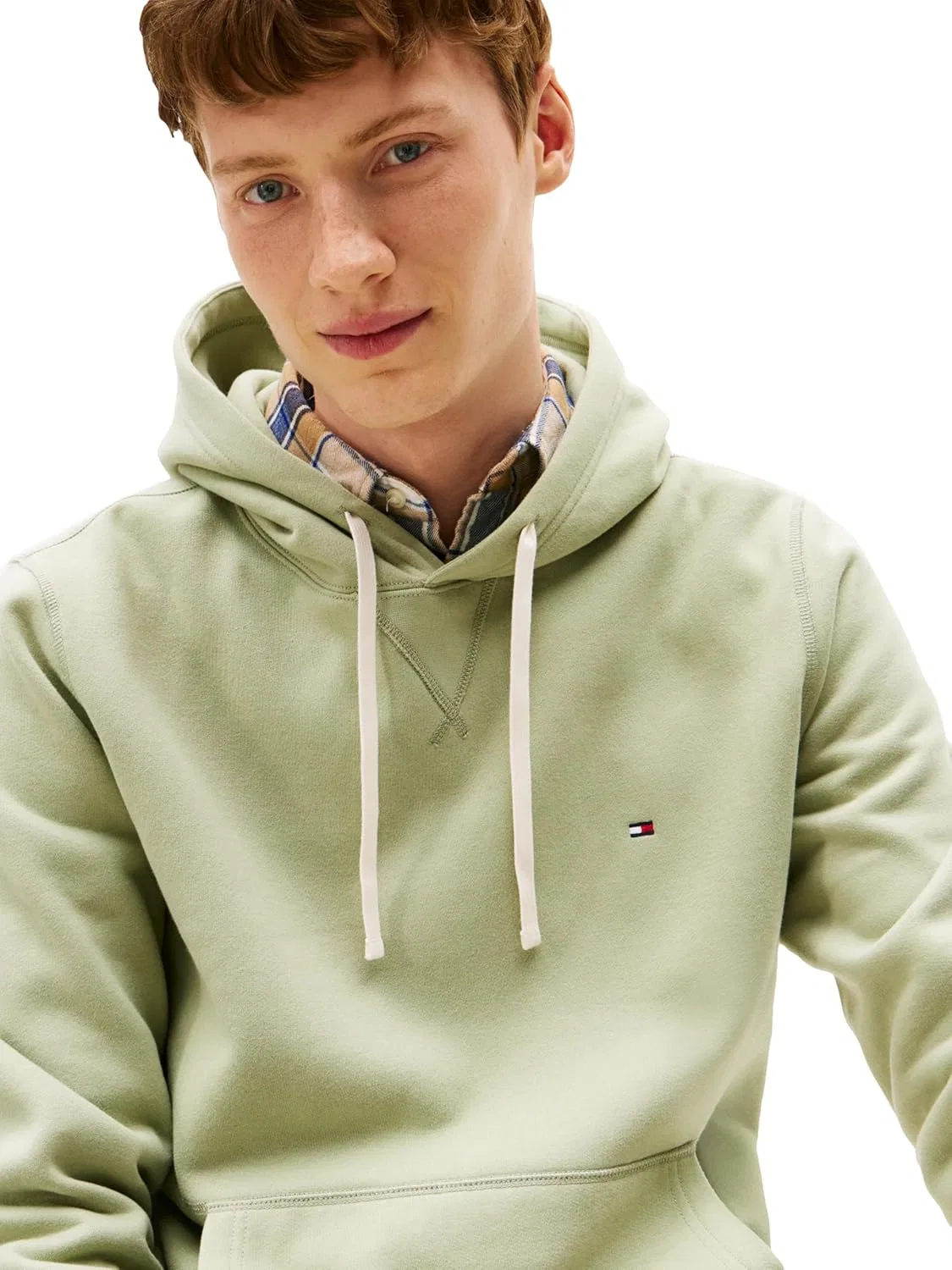 Толстовка с капюшоном на молнии, флисовая, Tommy Hilfiger, Earth Sage — фото 2