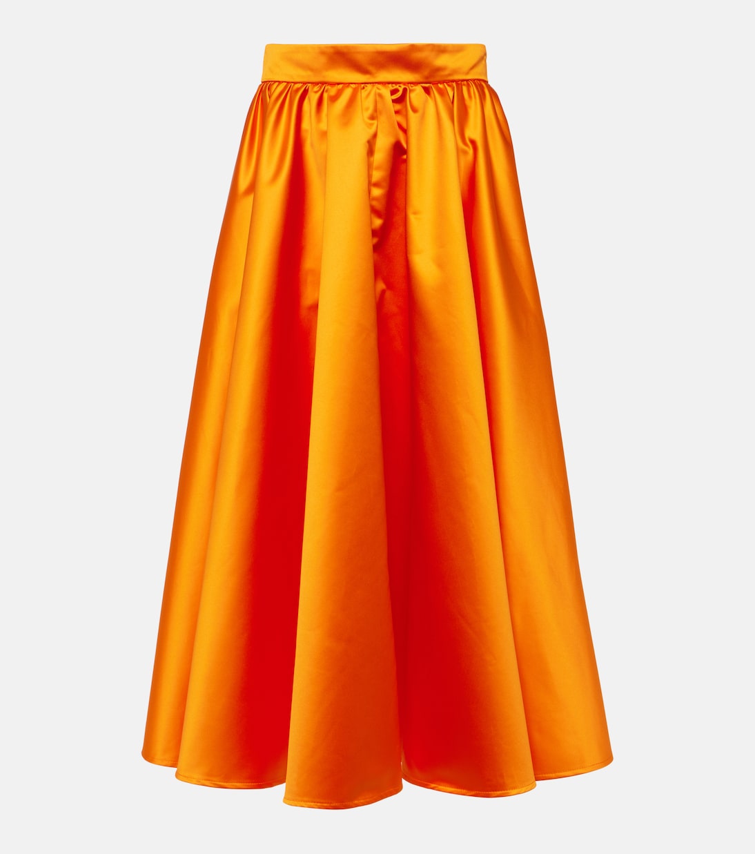 

Юбка миди из плиссированного атласа Patou, Bright Orange