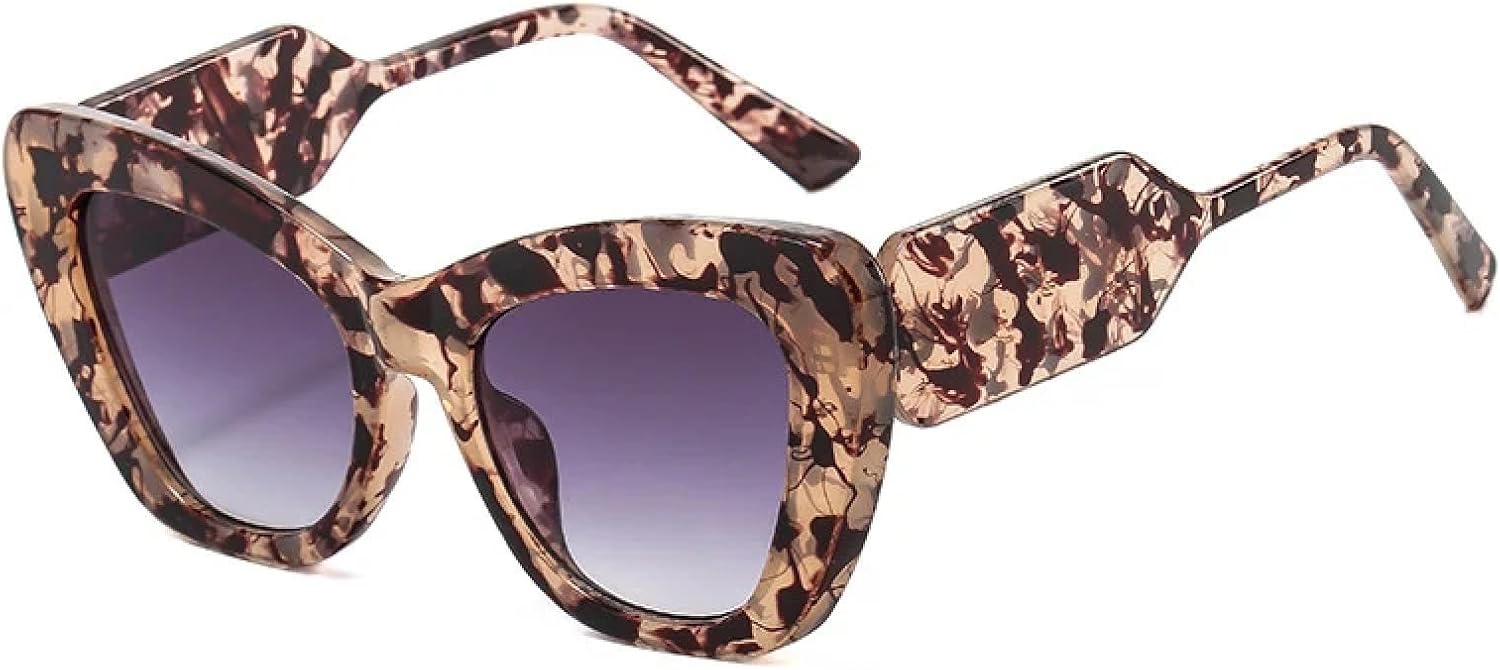 

Популярные модные солнцезащитные очки большого размера «кошачий глаз» для женщин и мужчин с защитой от УФ-излучения UV400, с градиентным переходом цвета HHZZYVY, Pattern Gray