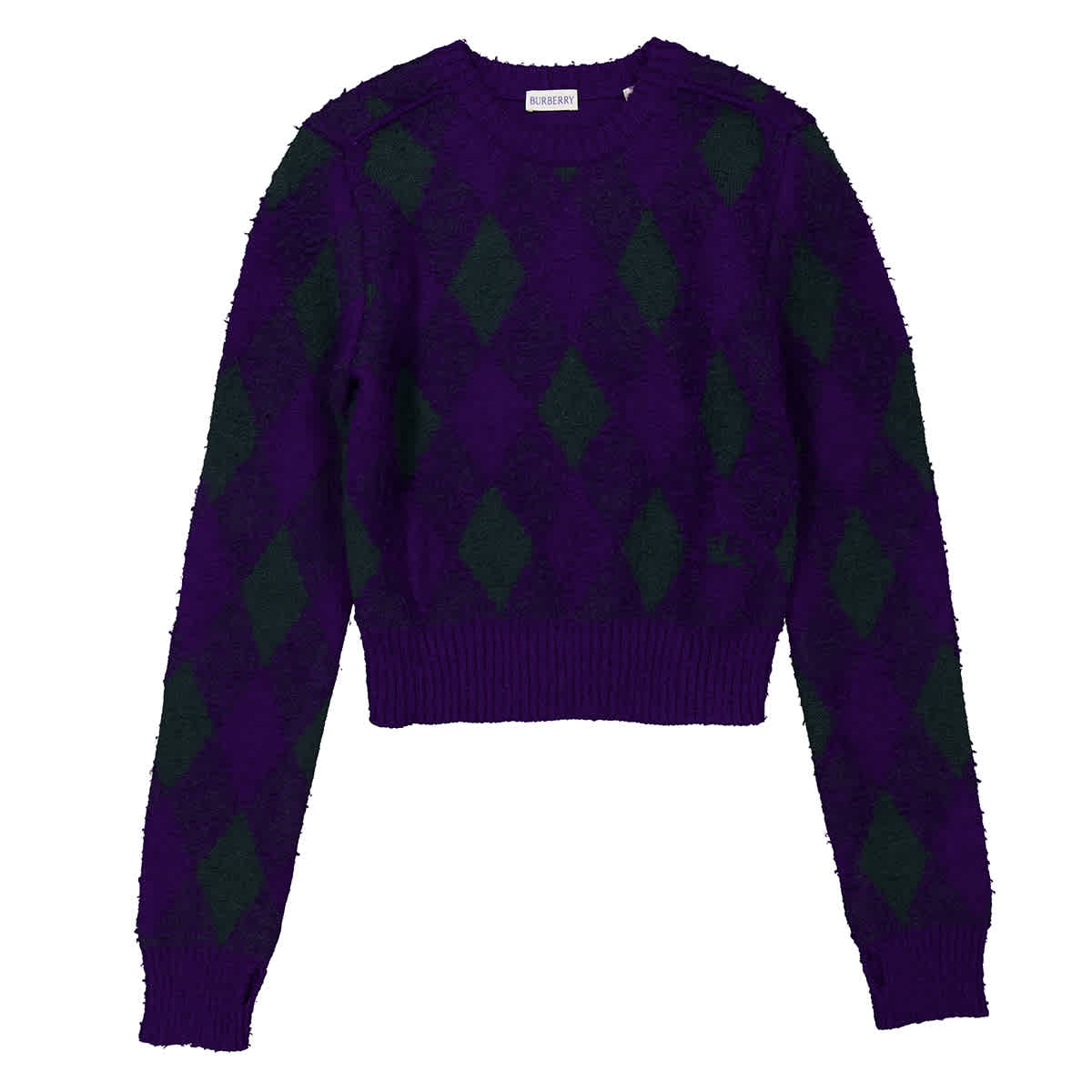 

Барберри Аргайл-Вязаный Длинный Рукав Короткий Джемпер Burberry, Royal Ip Pattern