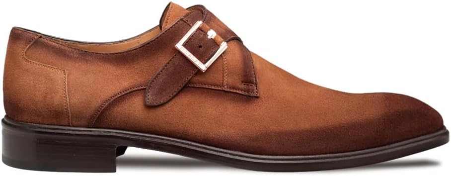 

Замшевые туфли-моны с ремешком - мужские нарядные туфли ручной работы из замши с ручной отделкой, с кожаной подошвой и стелькой с эффектом памяти - сделано в Испании Mezlan, Sport