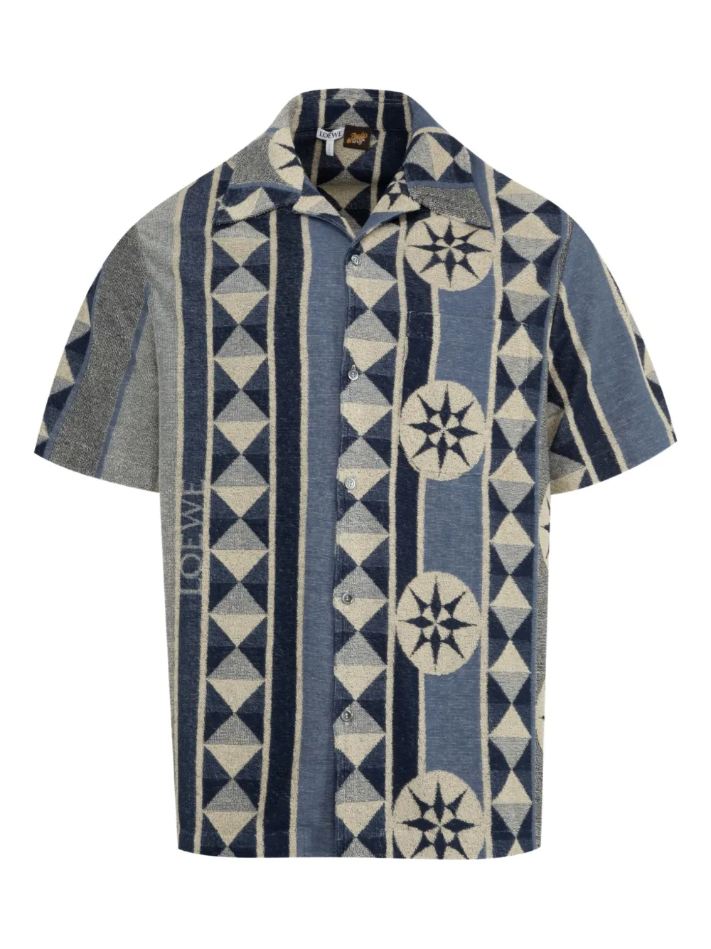 

Рубашка с короткими рукавами и узором Loewe, синий