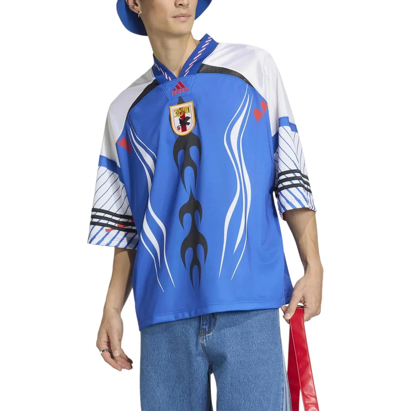 Футболка Bringback Remixed Japan Jersey Adidas, Blue — фото 3