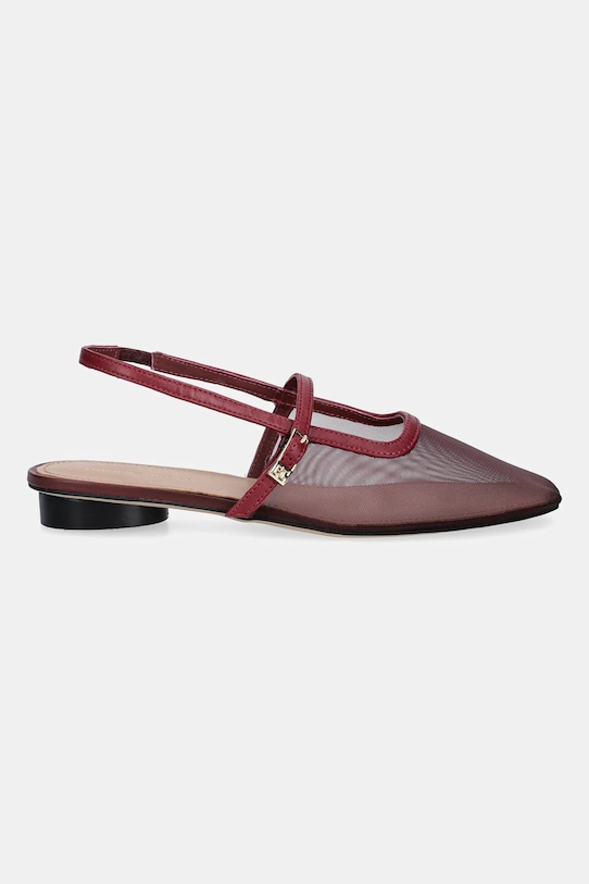 Балетки MESH ROUND HEEL BALLERINA с сетчатыми вставками и круглым каблуком Tommy Hilfiger, бордовый — фото 2